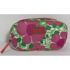 Lilly Pulitzer for Estee Lauder Pink Green Floral Cosmetic Makeup Travel‎ Bag